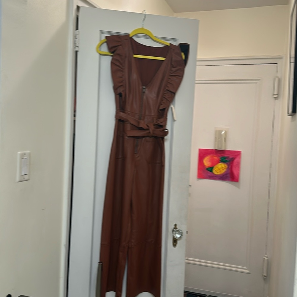 NWT Maeve Vegan Leather Brown Jumper